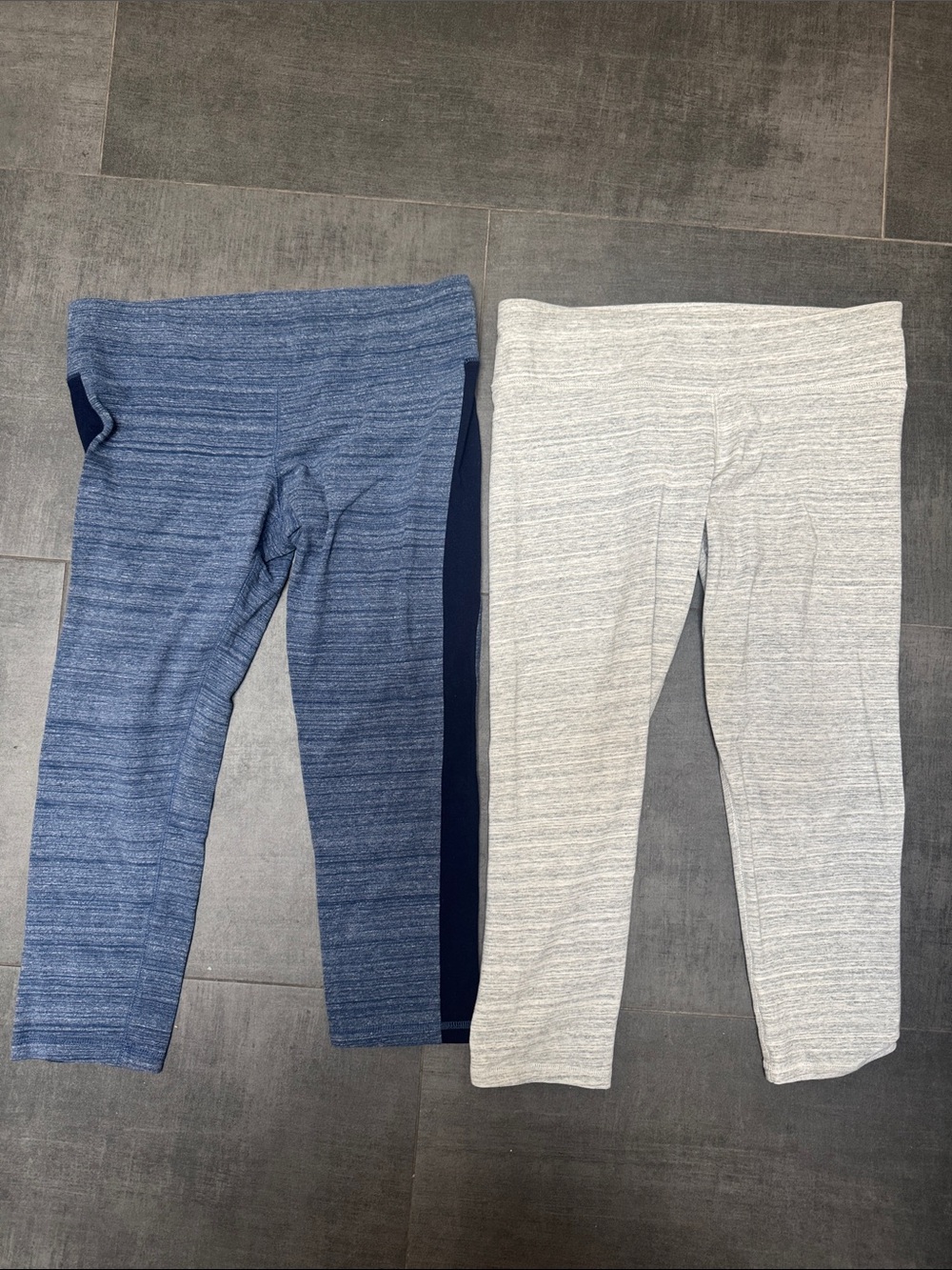 New York & Company Capri Leggings Duo — Blue and Light Gray